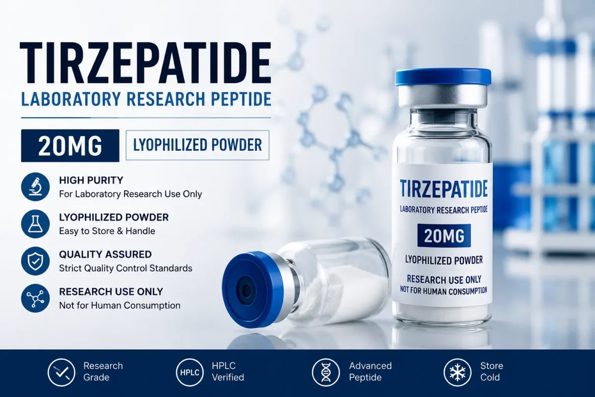 Tirzepatide Laboratory Research Peptide 20mg | Lyophilized Powder